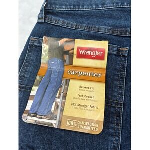 Wrangler Carpenter Jeans Mens 32x30 Relaxed Fit Denim Blue 94LSODV Tech Pocket
